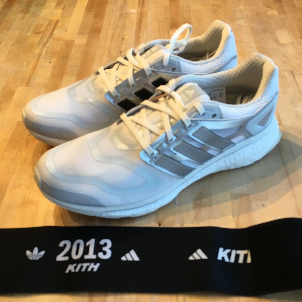 KITH x adidas Energy Boost "White/Black/Silver Metallic" JQ9293 Sz 9.5 NO BOX